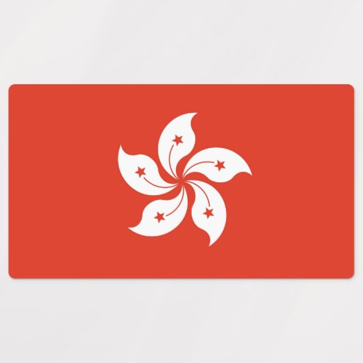 Patriottische labels met vlag van Hongkong (Design 1)