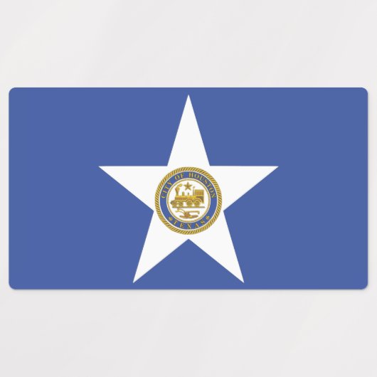 Patriottische labels met vlag van Houston City (Design 2)