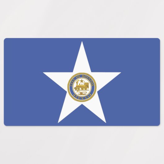 Patriottische labels met vlag van Houston City (Design 1)
