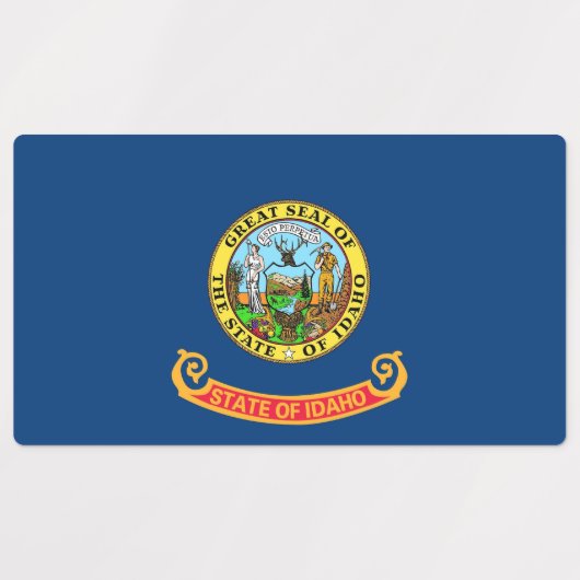 Patriottische labels met vlag van Idaho State (Design 2)