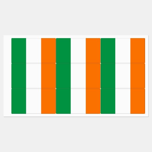 Patriottische labels met vlag van Ierland (Vel)