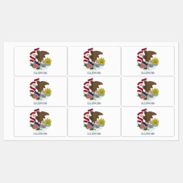 Patriottische labels met vlag van Illinois Staat