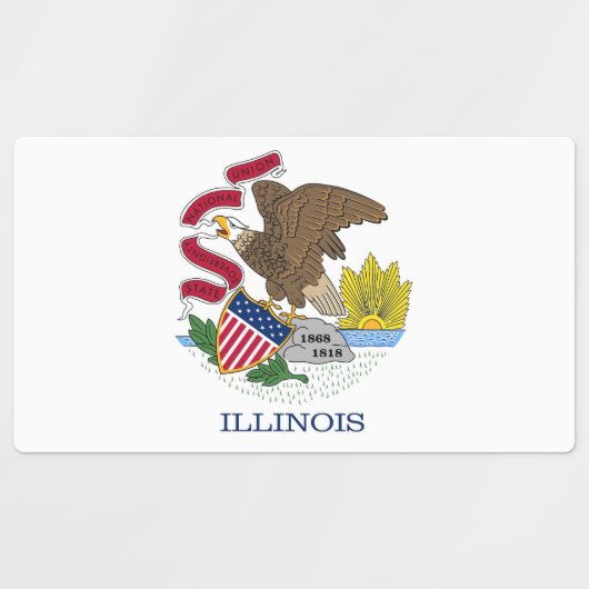 Patriottische labels met vlag van Illinois Staat (Design 2)