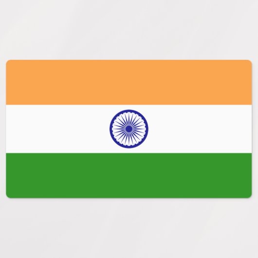 Patriottische labels met vlag van India (Design 1)