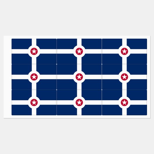 Patriottische labels met vlag van Indianapolis (Vel)