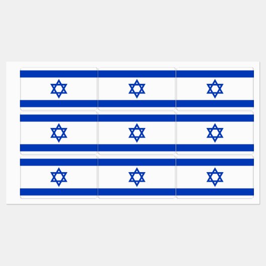 Patriottische labels met vlag van Israël (Vel)