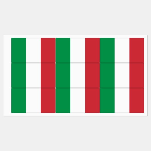 Patriottische labels met vlag van Italië (Vel)
