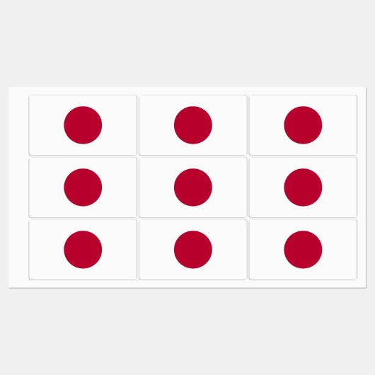 Patriottische labels met vlag van Japan (Vel)