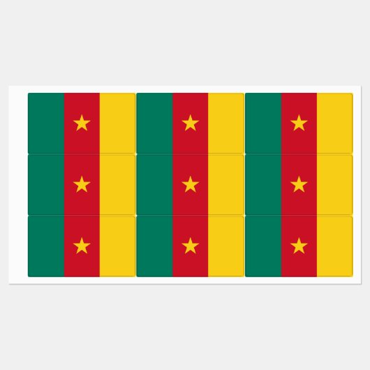 Patriottische labels met vlag van Kameroen (Vel)