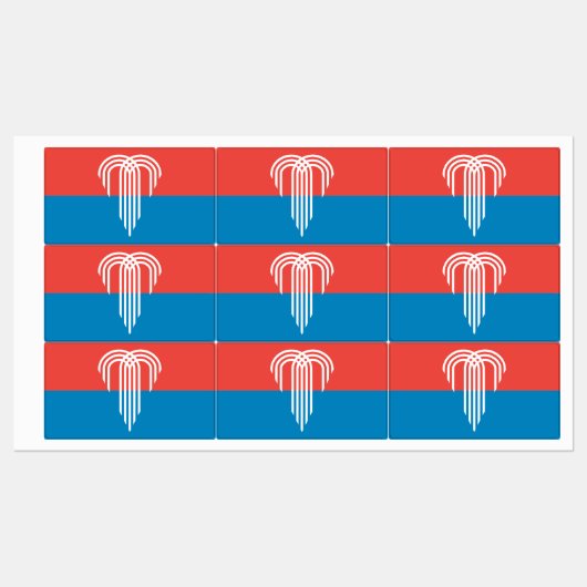 Patriottische labels met vlag van Kansas City, Ver (Vel)