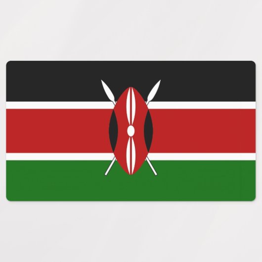 Patriottische labels met vlag van Kenia (Design 2)