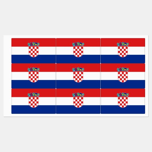 Patriottische labels met vlag van Kroatië (Vel)
