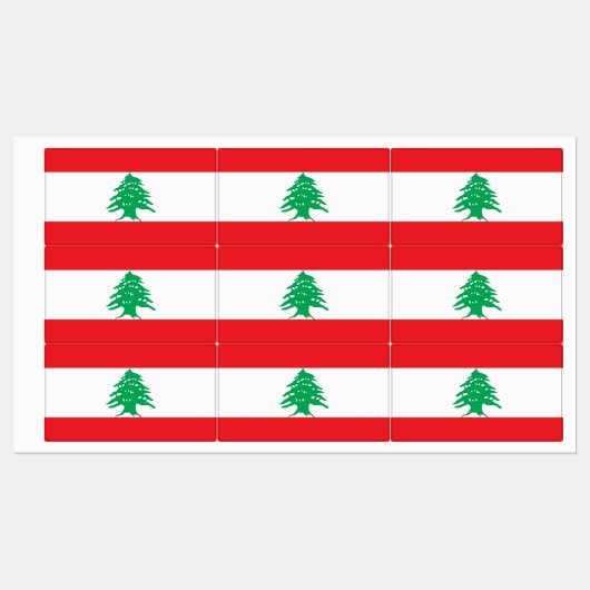 Patriottische labels met vlag van Libanon (Vel)