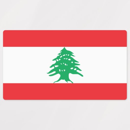 Patriottische labels met vlag van Libanon (Design 2)