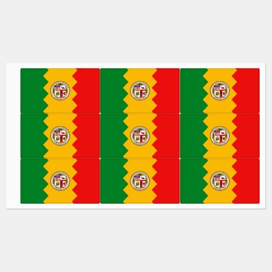Patriottische labels met vlag van Los Angeles (Vel)