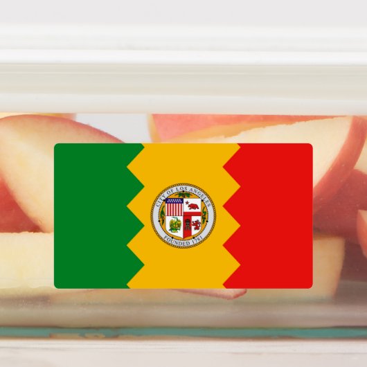 Patriottische labels met vlag van Los Angeles (Aangebracht)