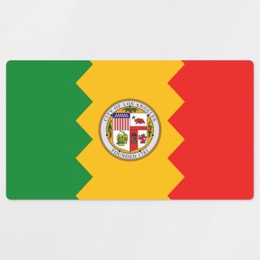 Patriottische labels met vlag van Los Angeles (Design 2)