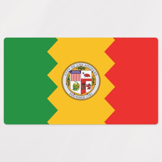 Patriottische labels met vlag van Los Angeles (Design 1)