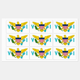 Patriottische labels met vlag van Maagdeneilanden