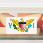 Patriottische labels met vlag van Maagdeneilanden (Aangebracht)