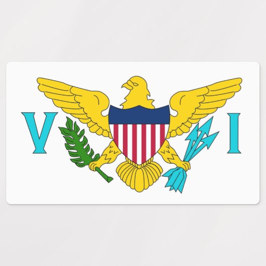 Patriottische labels met vlag van Maagdeneilanden (Design 1)