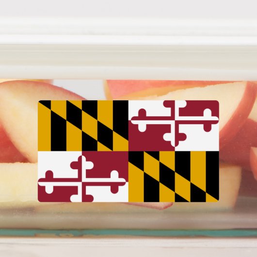 Patriottische labels met vlag van Maryland (Aangebracht)