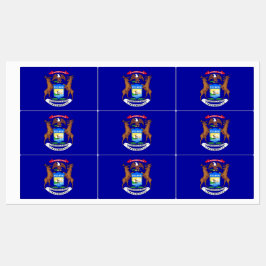 Patriottische labels met vlag van Michigan State