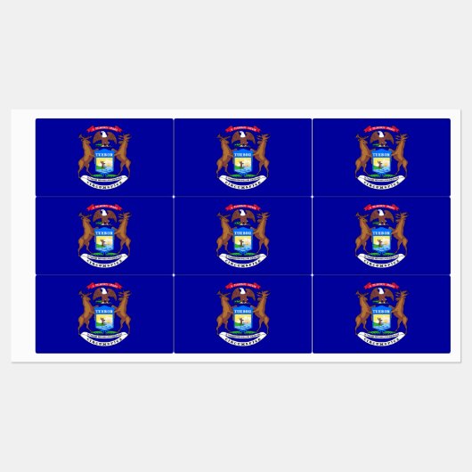 Patriottische labels met vlag van Michigan State (Vel)
