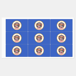 Patriottische labels met vlag van Minnesota