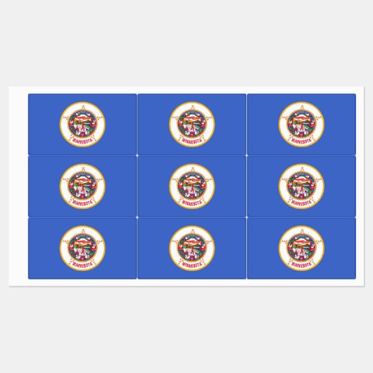 Patriottische labels met vlag van Minnesota (Vel)