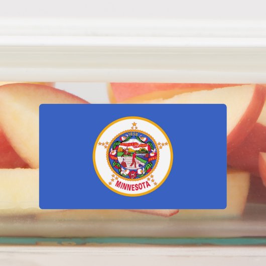 Patriottische labels met vlag van Minnesota (Aangebracht)