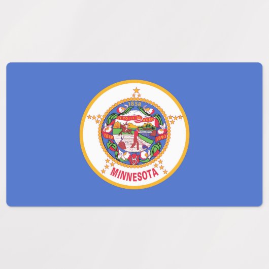 Patriottische labels met vlag van Minnesota (Design 1)
