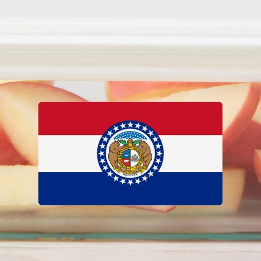 Patriottische labels met vlag van Missouri State (Aangebracht)