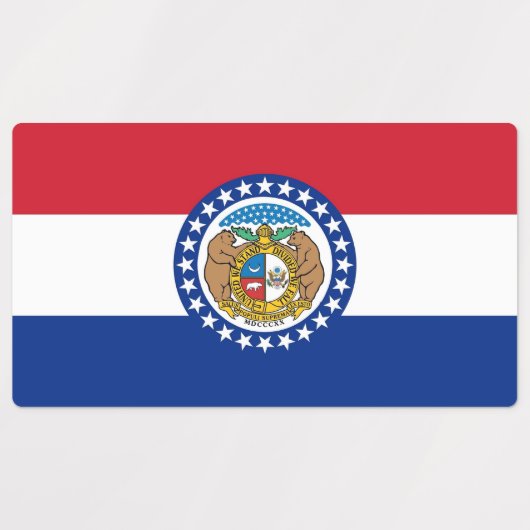Patriottische labels met vlag van Missouri State (Design 1)