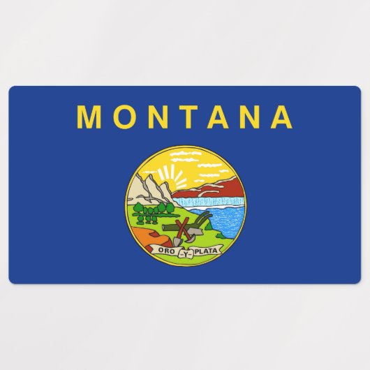 Patriottische labels met vlag van Montana State (Design 2)