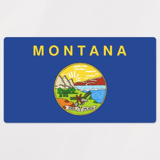 Patriottische labels met vlag van Montana State (Design 1)