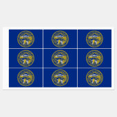 Patriottische labels met vlag van Nebraska (Vel)