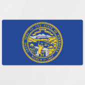 Patriottische labels met vlag van Nebraska (Design 1)
