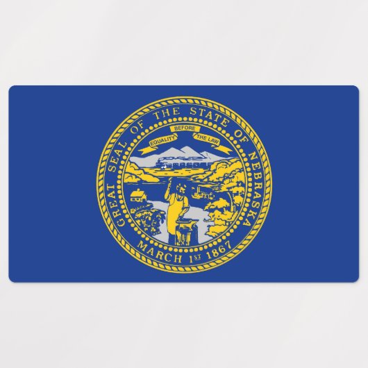 Patriottische labels met vlag van Nebraska (Design 1)
