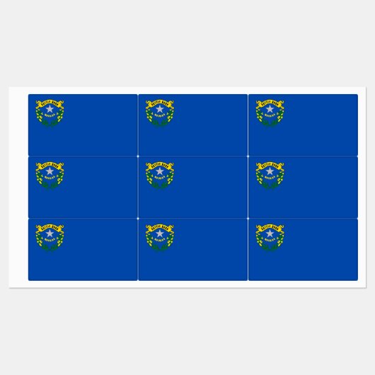 Patriottische labels met vlag van Nevada (Vel)