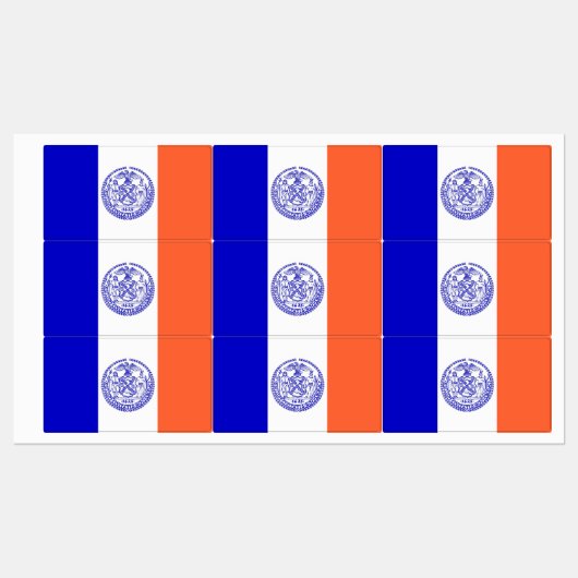 Patriottische labels met vlag van New York City (Vel)