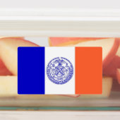 Patriottische labels met vlag van New York City (Aangebracht)