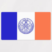 Patriottische labels met vlag van New York City (Design 2)