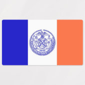 Patriottische labels met vlag van New York City (Design 1)