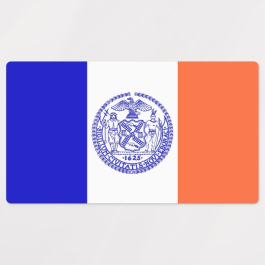 Patriottische labels met vlag van New York City (Design 1)