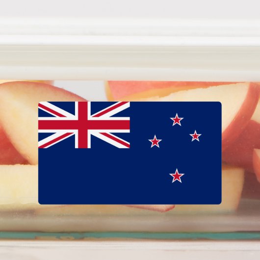 Patriottische labels met vlag van Nieuw-Zeeland (Aangebracht)