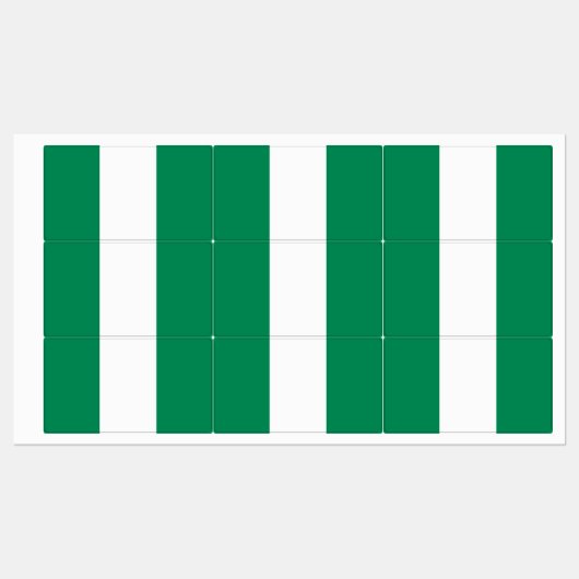 Patriottische labels met vlag van Nigeria (Vel)