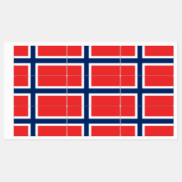 Patriottische labels met vlag van Noorwegen