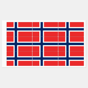 Patriottische labels met vlag van Noorwegen