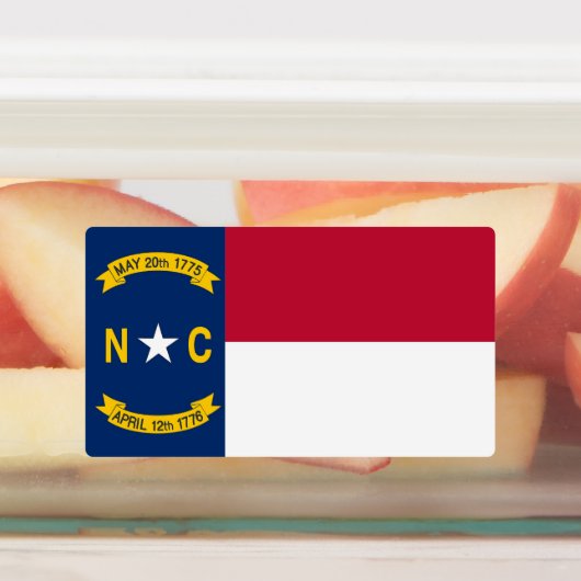 Patriottische labels met vlag van North Carolina S (Aangebracht)